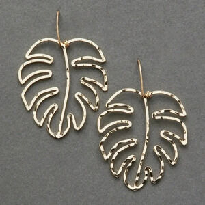 Lucky Brand Gold Palm Leaf Plant Earrings​​​​